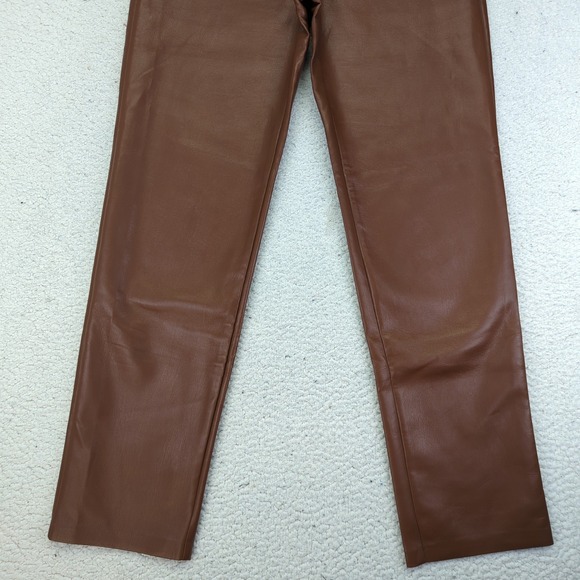Wilfred Melina‎ High Rise Pants Vegan Faux Leather Straight Leg Women's Size 8 - Picture 4 of 11